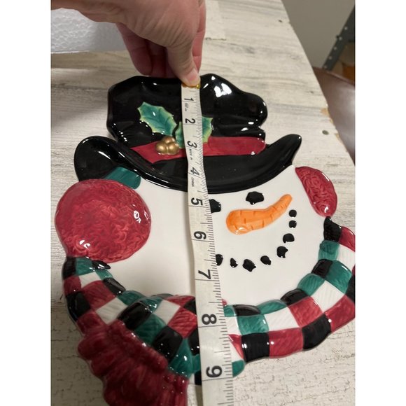 Fitz and Floyd Snowman canapé plate NWT - Picture 5 of 6